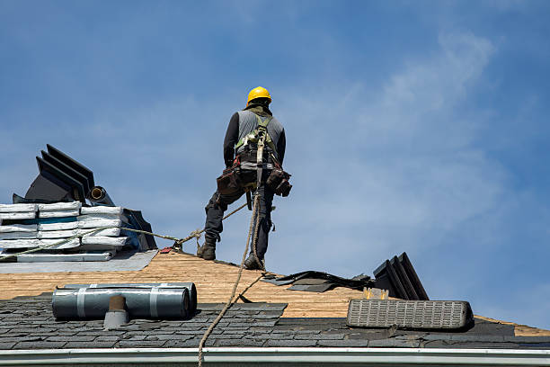 Professional Roof Replacement technician working in Goodells, MI